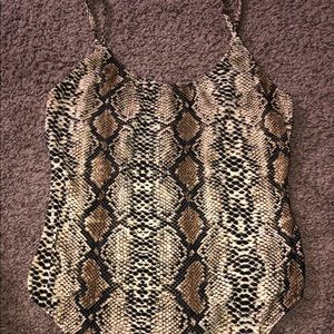 Snake skin tank top body suit